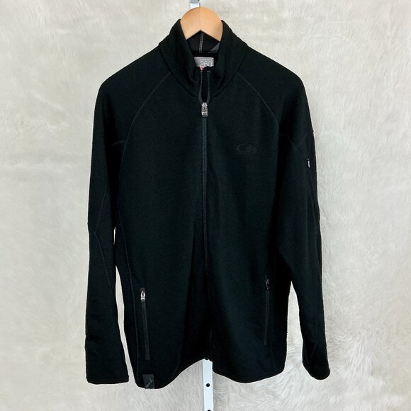 Icebreaker 260 Merino Wool Realfleece Men's Black Full Zip Sierra Jacket L - Picture 1 of 8